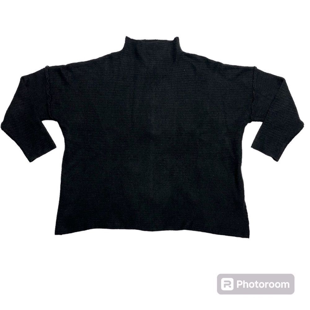 Penelope Rose Black Sweater Zipper in the Back Long Sleeve Women's Size 1X